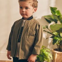 Load image into Gallery viewer, Khaki Green Shacket and T-Shirt Set (3mths-6yrs)
