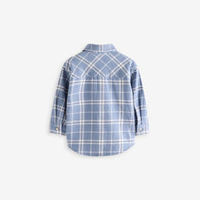 Load image into Gallery viewer, Light Blue 100% Cotton Long Sleeve Check Shirt and T-Shirt Set (3mths-6yrs)
