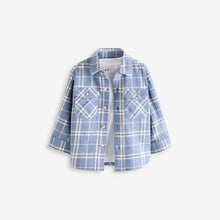 Load image into Gallery viewer, Light Blue 100% Cotton Long Sleeve Check Shirt and T-Shirt Set (3mths-6yrs)
