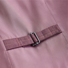 Load image into Gallery viewer, Plum Purple Check Waistcoat Set With Shirt And Bow Tie (3mths-6yrs)
