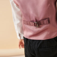 Load image into Gallery viewer, Plum Purple Check Waistcoat Set With Shirt And Bow Tie (3mths-6yrs)
