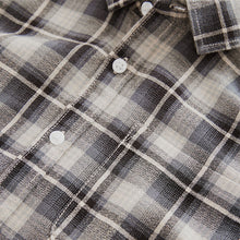 Load image into Gallery viewer, Navy Twill Check Long Sleeve Twill Shirt (3-12yrs)
