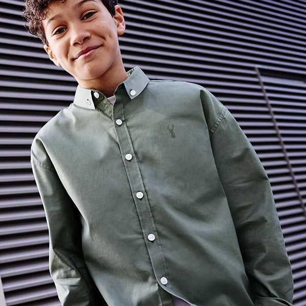 Green Single Oxford Shirt (3-12yrs)