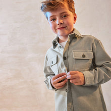 Load image into Gallery viewer, Grey Plain 100% Cotton Overshirt (3-12yrs)
