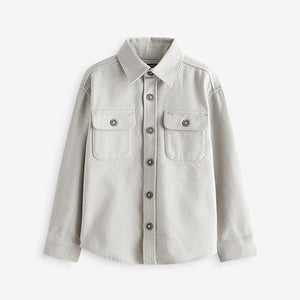 Grey Plain 100% Cotton Overshirt (3-12yrs)