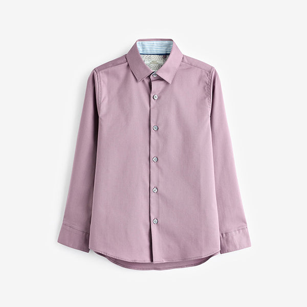 Pink Long Sleeve Smart Trimmed Shirt (3-12yrs)