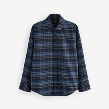 Load image into Gallery viewer, Navy Check Single Oxford Shirt (3-12yrs)
