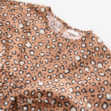 Load image into Gallery viewer, Animal Print Long Sleeve Tiered 100% Cotton Dress (3-12yrs)
