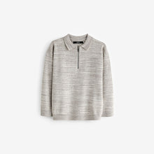 Load image into Gallery viewer, Neutral Long Sleeve Quarter Zip Polo Shirt (3-12yrs)
