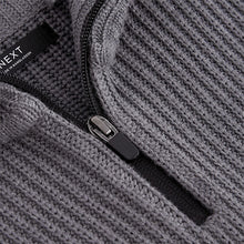 Load image into Gallery viewer, Charcoal Grey Utility Knitted Quarter Zip Jumper (3-12yrs)
