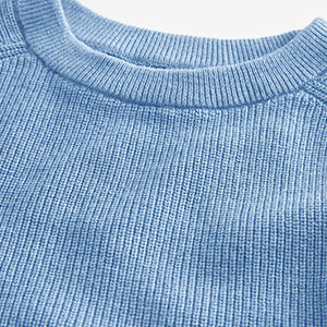 Blue Without Stag 100% Cotton Crew Neck Knitted Jumper (3-12yrs)