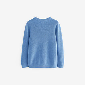 Blue Without Stag 100% Cotton Crew Neck Knitted Jumper (3-12yrs)