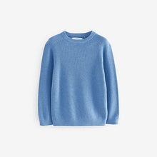 Load image into Gallery viewer, Blue Without Stag 100% Cotton Crew Neck Knitted Jumper (3-12yrs)

