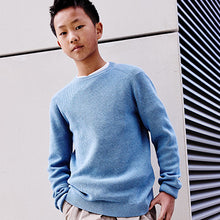Load image into Gallery viewer, Blue Without Stag 100% Cotton Crew Neck Knitted Jumper (3-12yrs)
