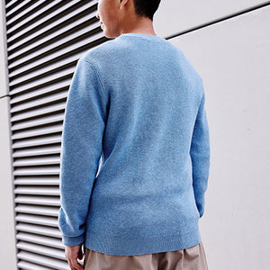 Blue Without Stag 100% Cotton Crew Neck Knitted Jumper (3-12yrs)
