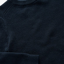 Load image into Gallery viewer, Navy Blue Without Stag 100% Cotton Crew Neck Knitted Jumper (3-12yrs)
