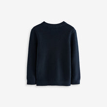 Load image into Gallery viewer, Navy Blue Without Stag 100% Cotton Crew Neck Knitted Jumper (3-12yrs)
