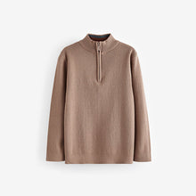 Load image into Gallery viewer, Tan Brown Quarter Zip Jumper (3-12yrs)
