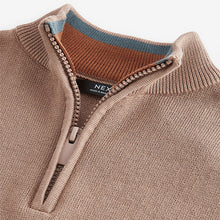 Load image into Gallery viewer, Tan Brown Quarter Zip Jumper (3-12yrs)

