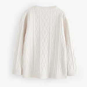 Ecru Cream Cable Knit Jumper (3-12yrs)