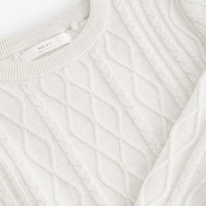 Ecru Cream Cable Knit Jumper (3-12yrs)
