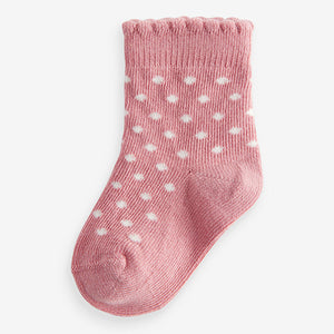 Pink Heart Stripe Baby Socks 5 Pack (0mths-2yrs)