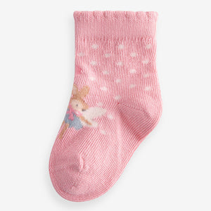 Pink fairy Baby Socks 5 Pack (0mths-2yrs)