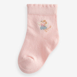 Pink fairy Baby Socks 5 Pack (0mths-2yrs)