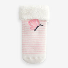 Load image into Gallery viewer, Pink Towelling Character Socks 4 Pack (0mths-2yrs)
