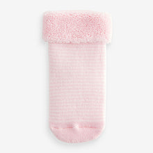 Load image into Gallery viewer, Pink Towelling Character Socks 4 Pack (0mths-2yrs)
