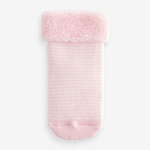 Pink Towelling Character Socks 4 Pack (0mths-2yrs)