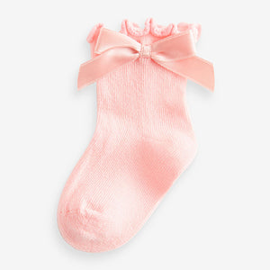 Pink Bow Baby Socks 5 Pack (0mths-2yrs)