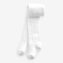 Load image into Gallery viewer, Pink white cable Baby Tights 3 Pack (0mths-18mths)
