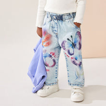 Load image into Gallery viewer, Denim 100% Cotton Butterfly Print Jeans (3mths-6yrs)
