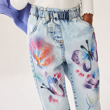 Load image into Gallery viewer, Denim 100% Cotton Butterfly Print Jeans (3mths-6yrs)
