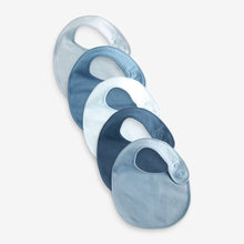 Load image into Gallery viewer, Blue Baby 100% Cotton Bibs 5 Pack
