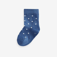 Load image into Gallery viewer, Blue/White 7 Pack Baby Socks (0mths-2yrs)
