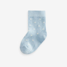 Load image into Gallery viewer, Blue/White 7 Pack Baby Socks (0mths-2yrs)
