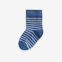 Load image into Gallery viewer, Blue/White 7 Pack Baby Socks (0mths-2yrs)
