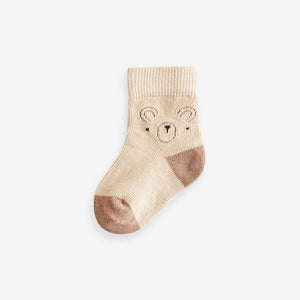 Neutral Bear Baby Socks 5 Pack (0mths-2yrs)
