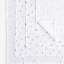 Load image into Gallery viewer, White Delicate Animal Baby Muslins 100% Cotton Cloths 4 Pack
