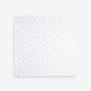 White Delicate Animal Baby Muslins 100% Cotton Cloths 4 Pack