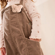 Load image into Gallery viewer, Neutral 100% Cotton Corduroy Dungarees T-Shirt &amp; Tights Set (3mths-6yrs)
