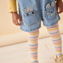Load image into Gallery viewer, Denim Cat Embellished 100% Cotton Dungarees 3 Piece Set (3mths-6yrs)
