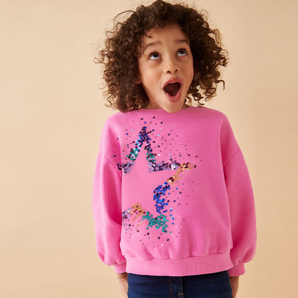Pink Sequin Star Sweatshirt (3-12yrs)