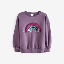 Load image into Gallery viewer, Berry Red Rainbow Sequin Sweatshirt (3-16yrs)

