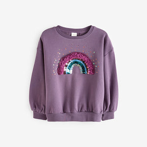 Berry Red Rainbow Sequin Sweatshirt (3-16yrs)