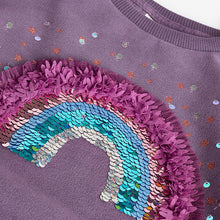 Load image into Gallery viewer, Berry Red Rainbow Sequin Sweatshirt (3-16yrs)
