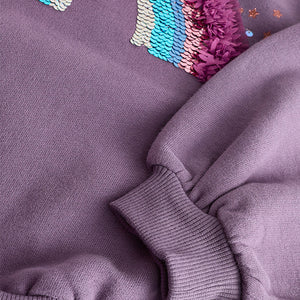 Berry Red Rainbow Sequin Sweatshirt (3-16yrs)