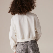 Load image into Gallery viewer, Ecru Print 100% Cotton Boxy Long Sleeve Sweatshirt (3-12yrs)
